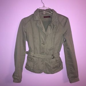 Army green women’s military style jacket